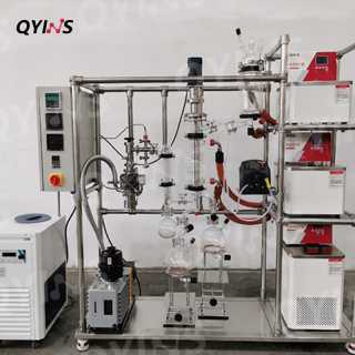 玻璃分子蒸馏设备 0.06、0.1 0.5平方 蠕动泵连续进料 