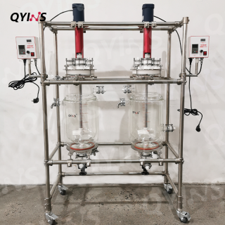 连续反应釜 四氟釜盖耐腐蚀轴套机械密封20L、30L、50L、100L