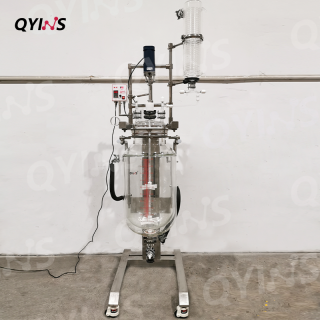 升降双层玻璃反应釜换热器进料-100L、150L、200L