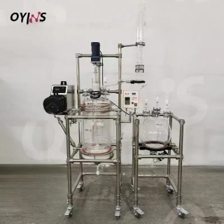玻璃固相合成釜 过滤釜 蠕动泵进料可移动收集 30L