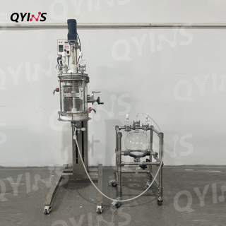升降翻转夹套全包10L玻璃固相合成釜