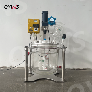 桌面型四氟釜盖双层玻璃反应釜10L、20L、30L